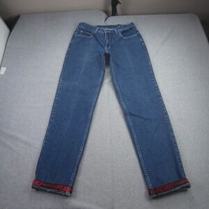 Vintage FUBU The Collection Jeans Womens 9 /10 Blue Straight Leg Logo Y2k
